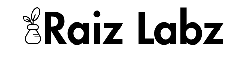 Full Raiz Labz logo in white with text